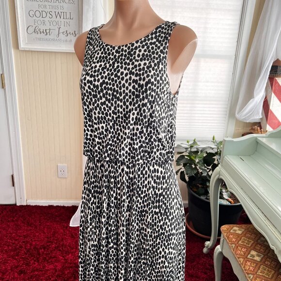 Ann Taylor Loft Leopard Animal Print Jersey Midi Dress sz XS - Picture 2 of 4